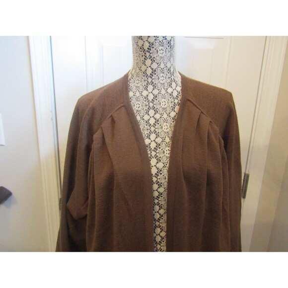Vintage Agatha Brown Duster Italian Wool Brown Cardigan Sweater Size L - Picture 3 of 7